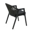 CDC12621-KT Dark Grey Rattan Outdoor Dining Chair - Dark Grey Cushion (Set of 2)