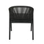 CDC12621-KT Dark Grey Rattan Outdoor Dining Chair - Dark Grey Cushion (Set of 2)