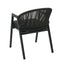 CDC12621-KT Dark Grey Rattan Outdoor Dining Chair - Dark Grey Cushion (Set of 2)