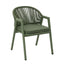 CDC12622-KT Green Rattan Outdoor Dining Chair - Sand Green Cushion (Set of 2)