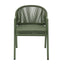CDC12622-KT Green Rattan Outdoor Dining Chair - Sand Green Cushion (Set of 2)