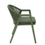 CDC12622-KT Green Rattan Outdoor Dining Chair - Sand Green Cushion (Set of 2)