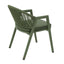 CDC12622-KT Green Rattan Outdoor Dining Chair - Sand Green Cushion (Set of 2)