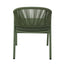 CDC12622-KT Green Rattan Outdoor Dining Chair - Sand Green Cushion (Set of 2)