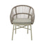 CDC12623-KT Taupe Rattan Outdoor Dining Chair - Beige Cushion (Set of 2)