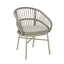 CDC12623-KT Taupe Rattan Outdoor Dining Chair - Beige Cushion (Set of 2)
