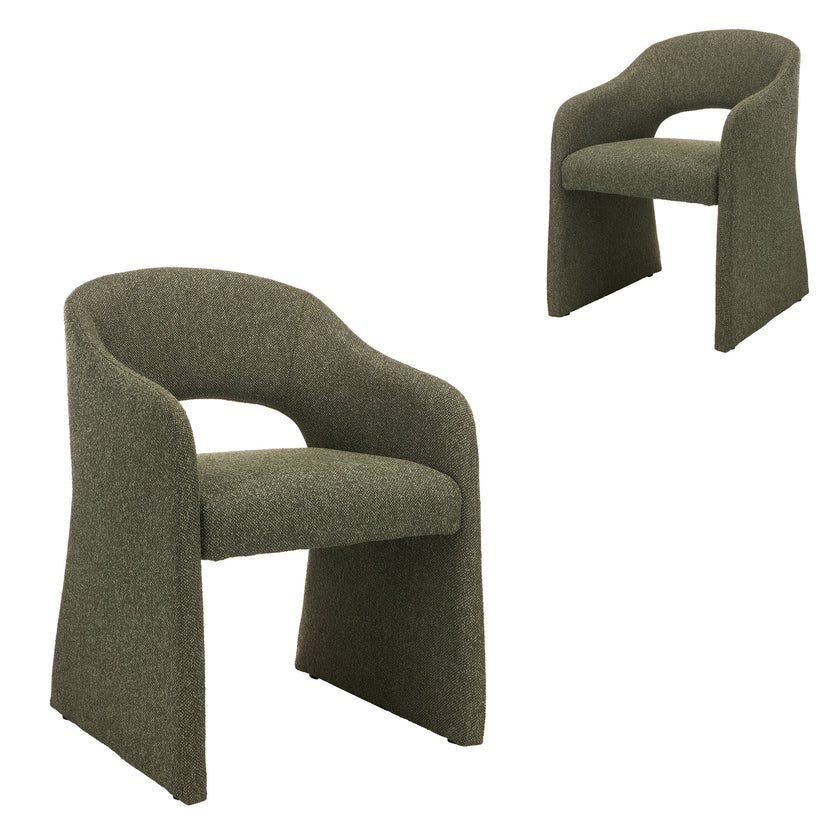 CDC12680-MR Fabric Dining Chair - Twill Green (Set of 2)