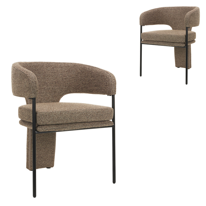 CDC12684-MR Fabric Dining Chair - Cobble Chocolate (Set of 2)