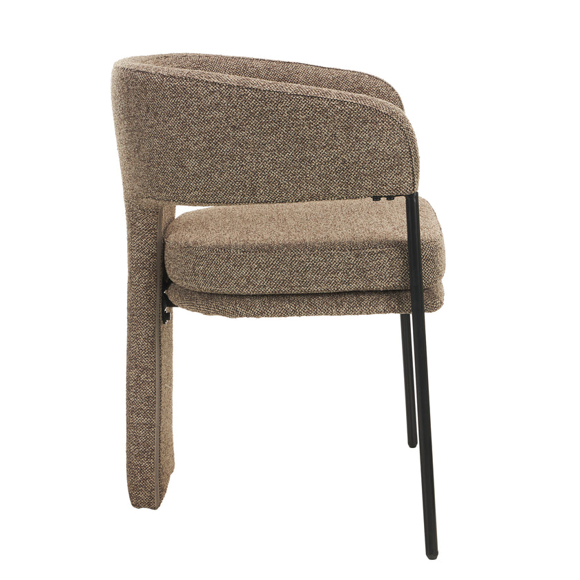 CDC12684-MR Fabric Dining Chair - Cobble Chocolate (Set of 2)