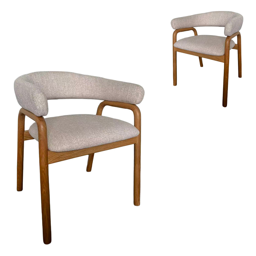 CDC12779-HN Natural Dining Armchair - Califonia Beige (Set of 2)