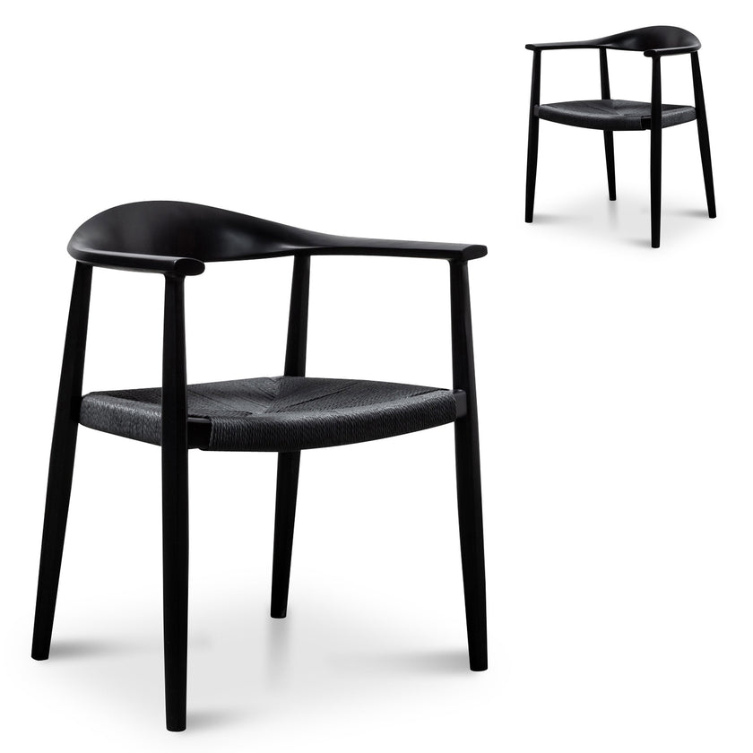 CDC6041-SD - Round Dining Armchair - Full Black (Set of 2) - Last one