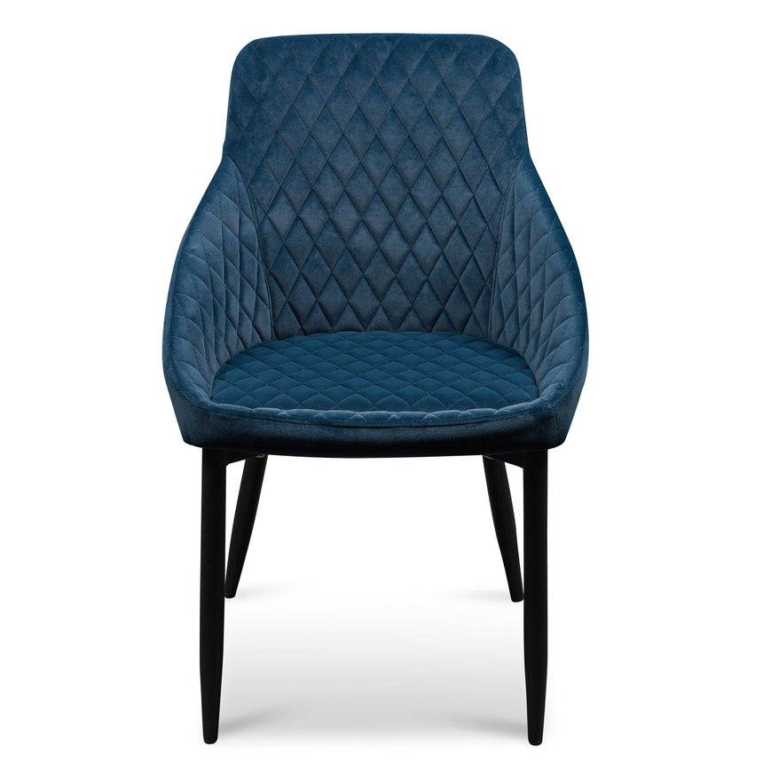 CDC6121-ST Dining Chair - Navy Blue Velvet with Black Legs (Set of 2)