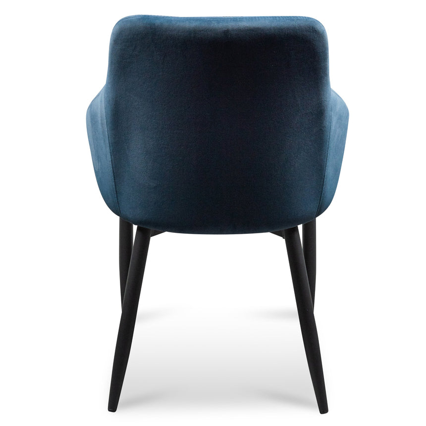 CDC6121-ST Dining Chair - Navy Blue Velvet with Black Legs (Set of 2)