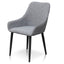 CDC6122-ST Dining Chair - Pebble Grey Fabric with Black Legs (Set of 2)