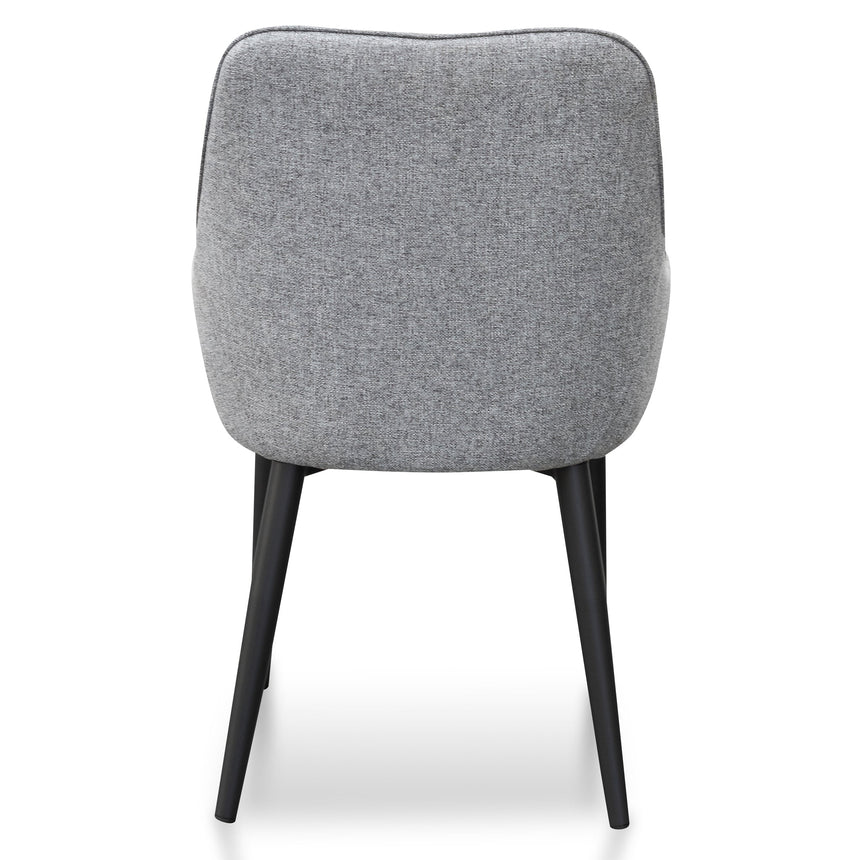 CDC6122-ST Dining Chair - Pebble Grey Fabric with Black Legs (Set of 2)