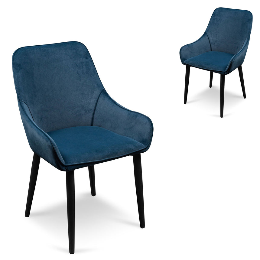 CDC6571-ST Dining Chair - Grey Velvet in Black Legs (Set of 2)