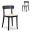 CDC6296-SD Rattan Dining Chair - Black with Natural Seat (Set of 2)