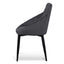 CDC6571-ST Dining Chair - Grey Velvet in Black Legs (Set of 2)