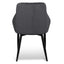 CDC6571-ST Dining Chair - Grey Velvet in Black Legs (Set of 2)