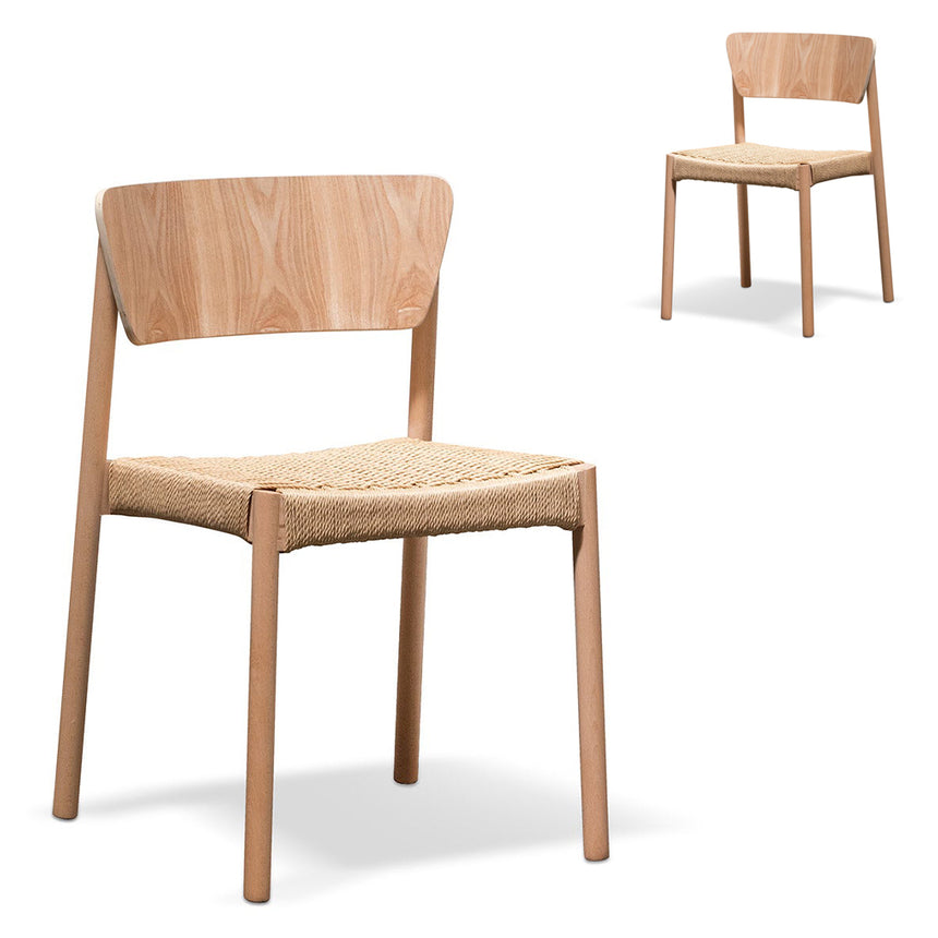 CDC6803-SD Rope Seat Dining Chair - Natural (Set of 2)