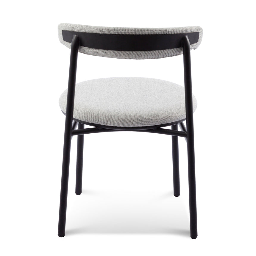 CDC6886-SD Fabric Dining Chair - Silver Grey with Black Legs (Set of 2)