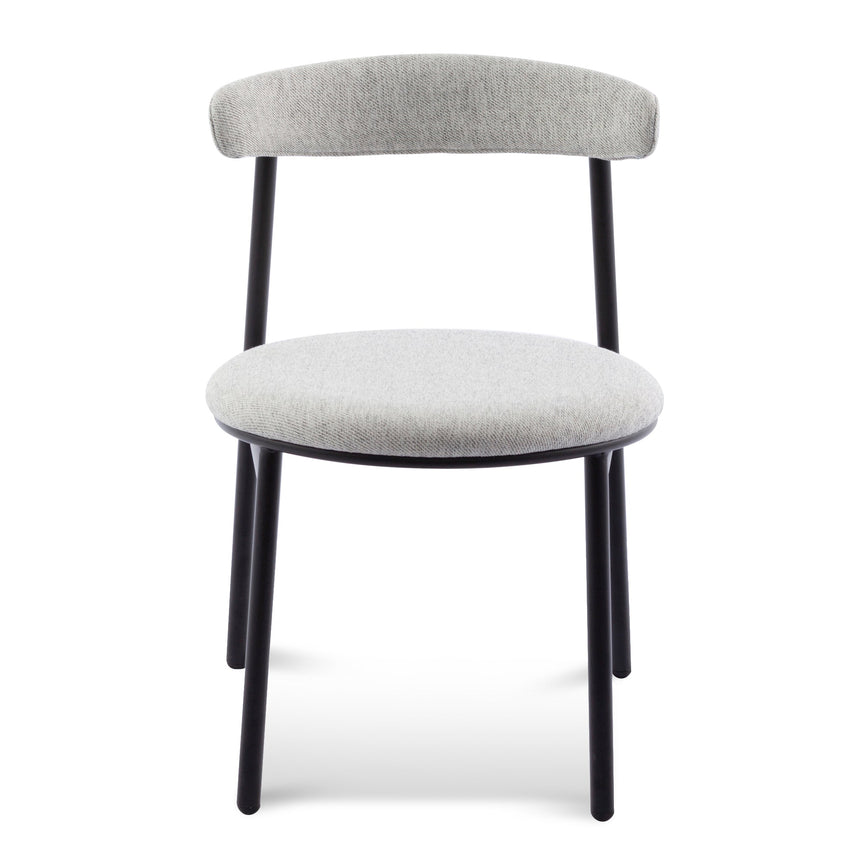 CDC6886-SD Fabric Dining Chair - Silver Grey with Black Legs (Set of 2)