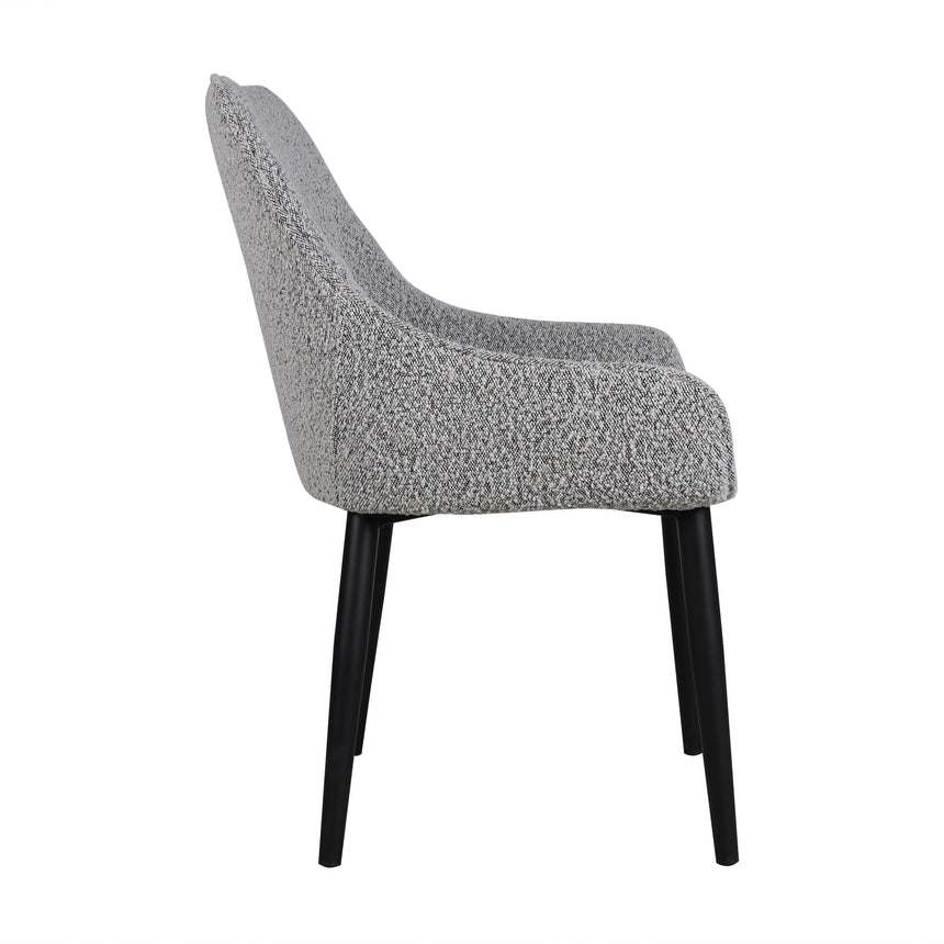 CDC8044-ST Dining Chair - Pepper Boucle in Black Legs (Set of 2)