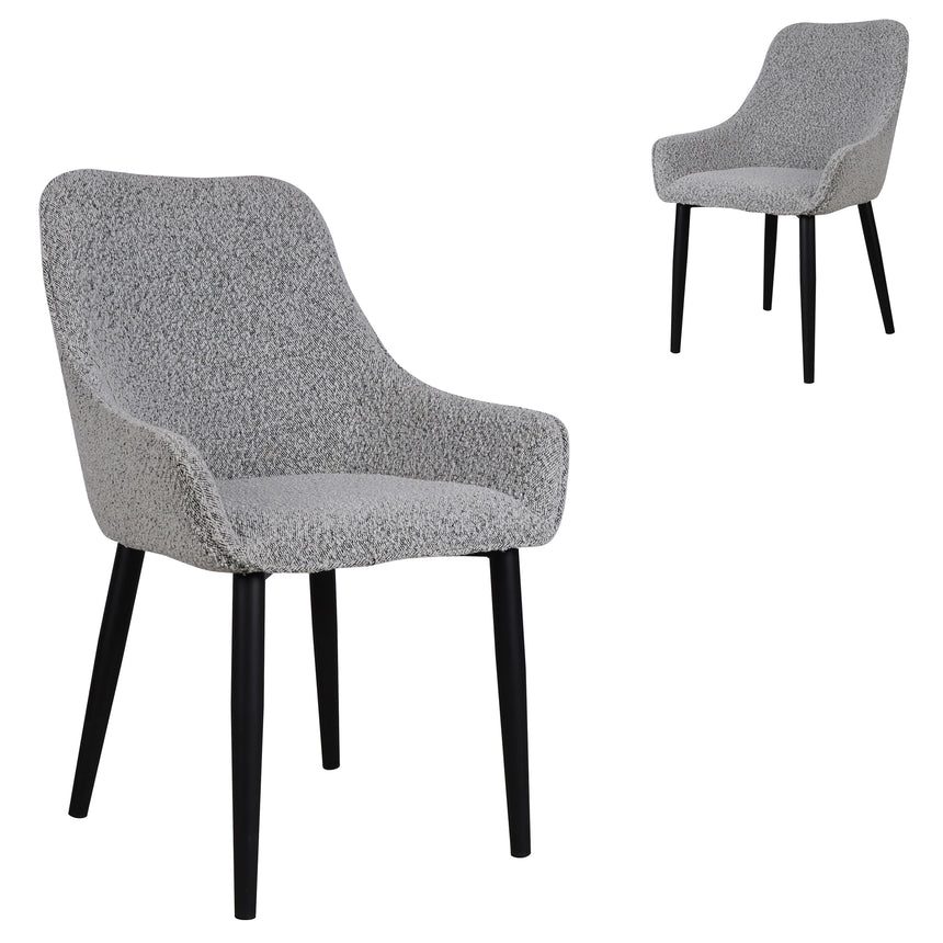 CDC8608-FHx2 White Dining Chair - Clay Grey (Set of 2)