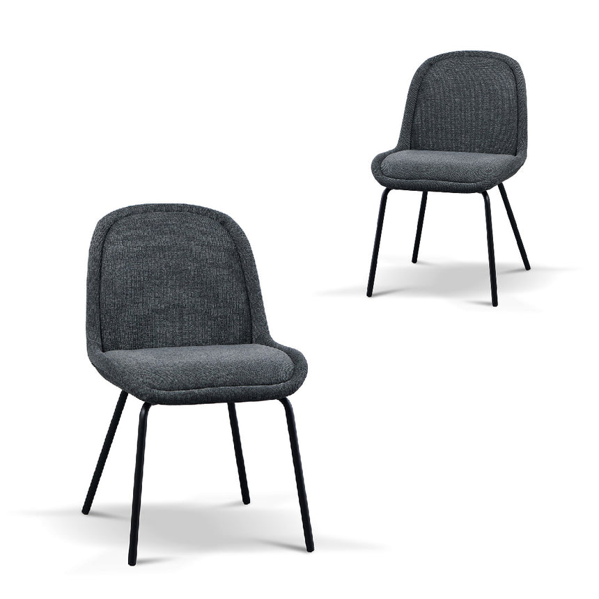 CBS6919-SD 65cm Fabric Bar Stool - Silver Grey and Black Legs (Set of 2)