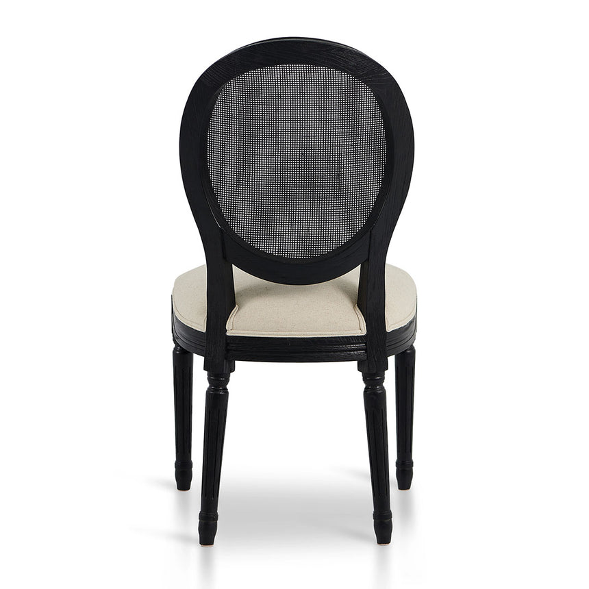 CDC8366-LJ Black ELM Dining Chair - Light Beige (Set of 2)