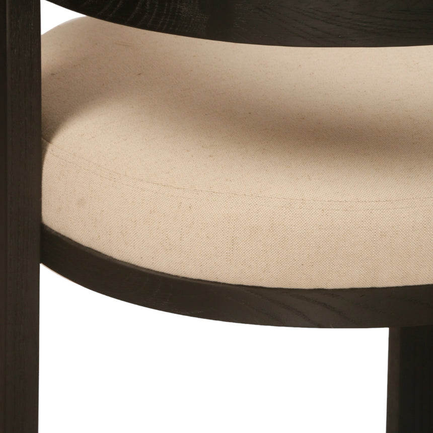 Set of 2 - CDC8369-LJ Black ELM Dining Chair - Light Beige