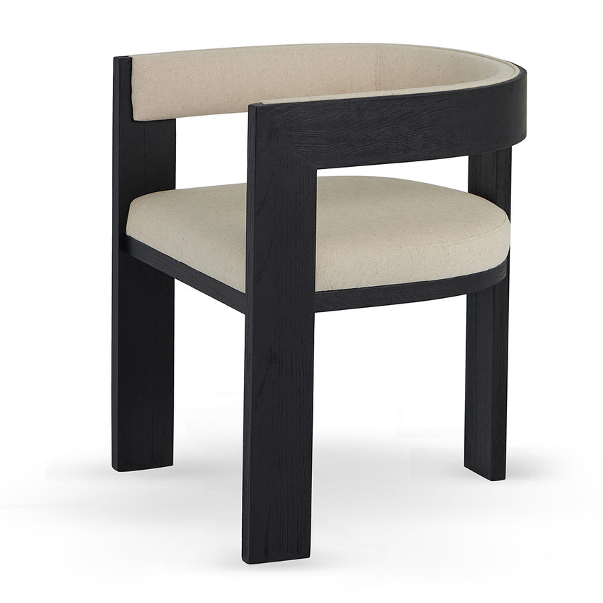 Set of 2 - CDC8369-LJ Black ELM Dining Chair - Light Beige