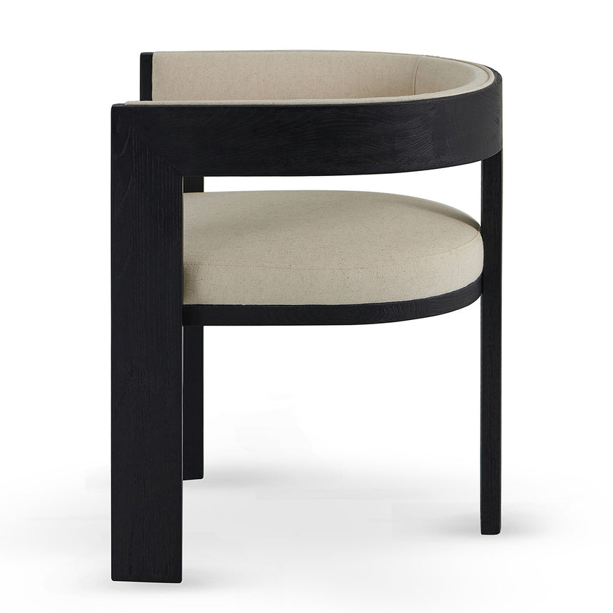 Set of 2 - CDC8369-LJ Black ELM Dining Chair - Light Beige