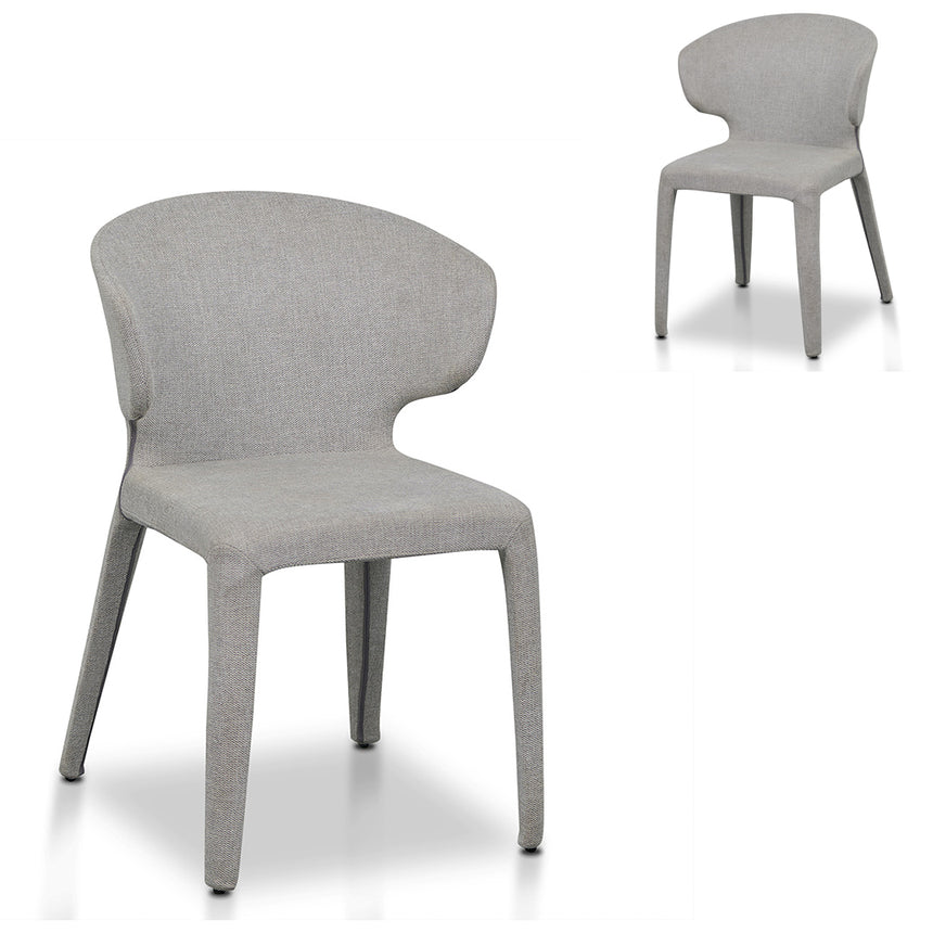 Set of 2 - CDC10055-SDx2 Natural Dining Armchair - Grey Seat Dining Chair Swady-Core   