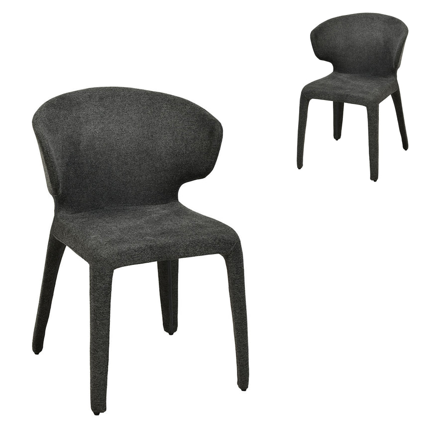 CDC8463-FH Fabric Dining Chair - Charcoal Grey (Set of 2)