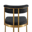 CDC8494-BS Black Velvet Dining Chair - Golden Base