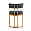 CDC8494-BS Black Velvet Dining Chair - Golden Base