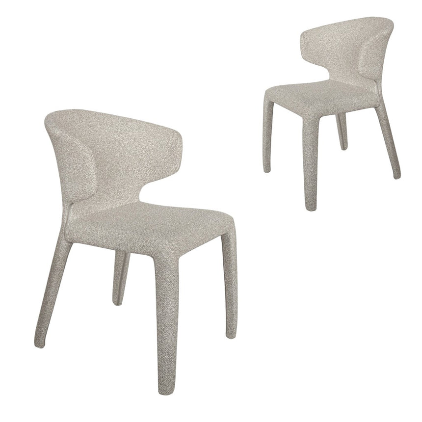 CDC6114-ST Fabric Dining Chair - Pebble Grey with Black Legs (Clearance)