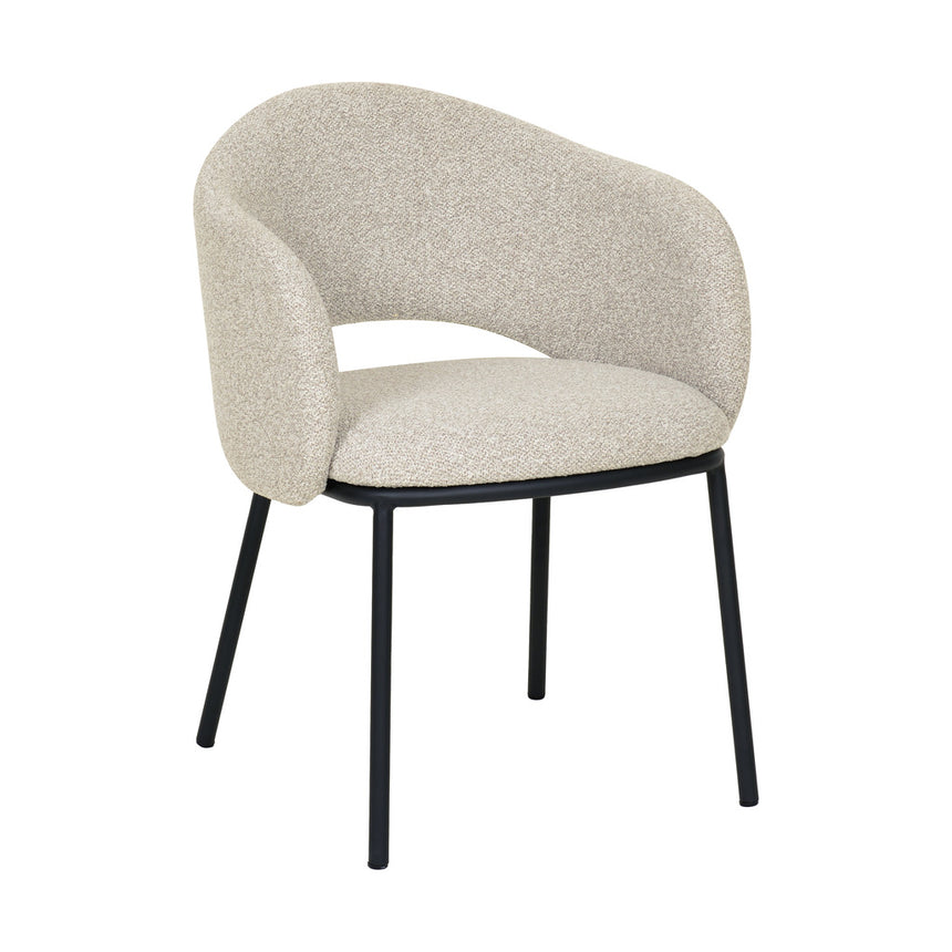 CBS8761-KS 65cm Brushed Gold Bar Stool - Grey Boucle