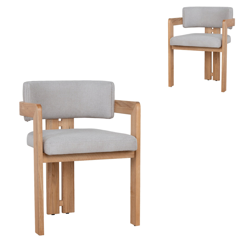 CDC8772-MA Natural Ash Dining Chair - Stone Beige (Set of 2)