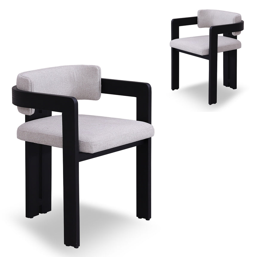 CDC8774-MA Black Dining Chair - Stone Beige (Set of 2)