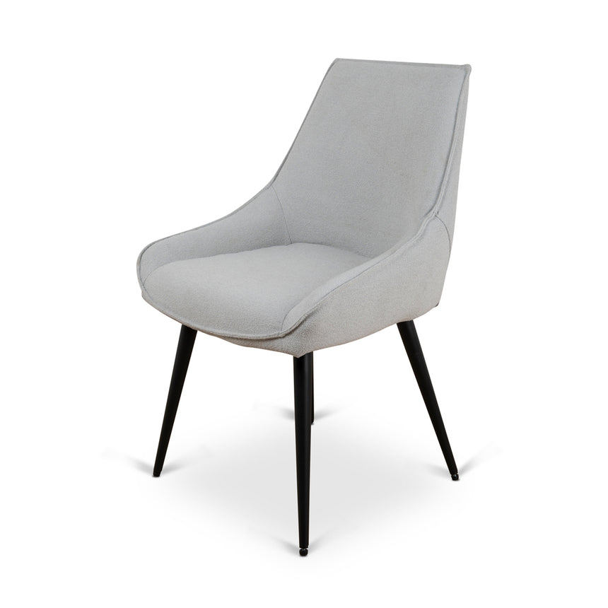 CDC6114-ST Fabric Dining Chair - Pebble Grey with Black Legs (Clearance)