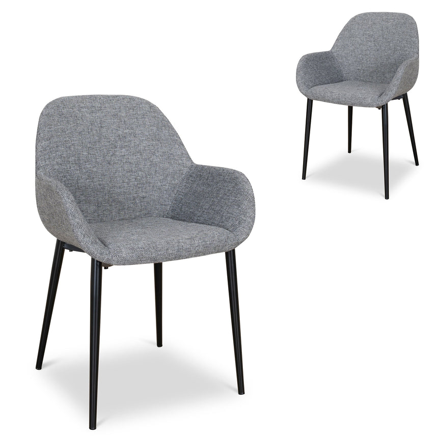 CDC6114-ST Fabric Dining Chair - Pebble Grey with Black Legs (Clearance)