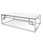 Ex Display - CCF1076-BS 1.2m Coffee Table With Tempered Glass - Stainless Steel Base