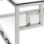 Ex Display - CCF1076-BS 1.2m Coffee Table With Tempered Glass - Stainless Steel Base