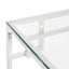 Ex Display - CCF1076-BS 1.2m Coffee Table With Tempered Glass - Stainless Steel Base