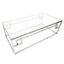 Ex Display - CCF1076-BS 1.2m Coffee Table With Tempered Glass - Stainless Steel Base