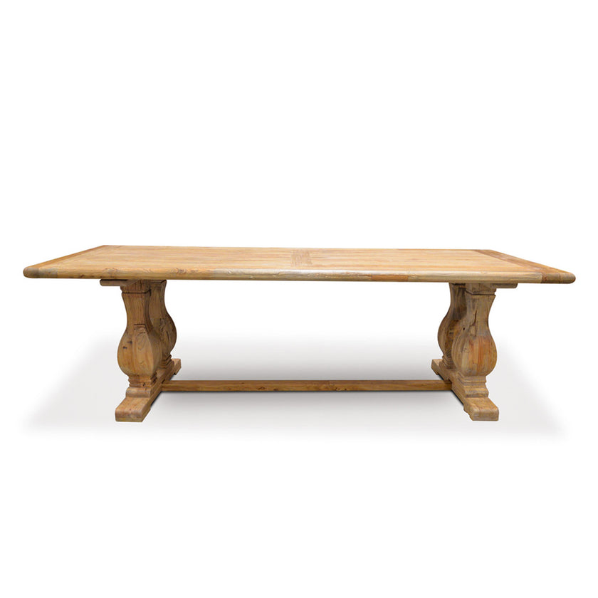 CDT561 Elm Wood Dining Table 3m - Rustic Natural