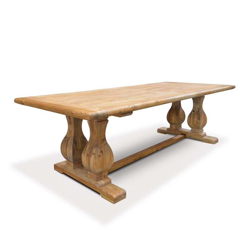 CDT561 Elm Wood Dining Table 3m - Rustic Natural