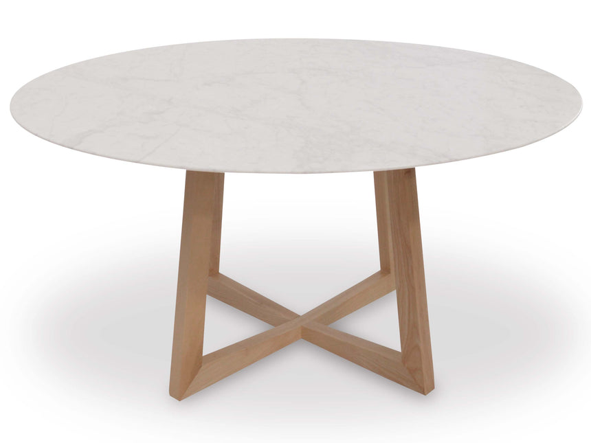 Ex Display - CDT972 1.5m Round Marble Dining Table - Natural